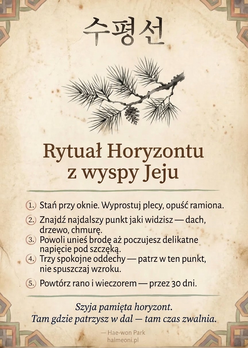 Karta z rytuałem babci Soon-ja — Rytuał Horyzontu z wyspy Jeju